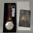 OLEVS Watch for Men Chronograph Brown Leather Analog Quartz Fashion Business Dress Large Face Men Watch Day Date Luminous Waterproof Casual Male Wrist Watch Black/Blue/White Dial