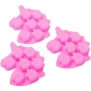 3 Pack Medium Size 7 Cavities Unicorn Silicone Chocolate Mold for Making Unicorn Shape Gummy, Candy, Chocolate, Ice Cube, Jelly, Mousse, Small Cake