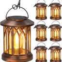 WdtPro Solar Lanterns Outdoor Hanging 6 Pack, Upgraded Bright Lantern Lights Outdoor Waterproof, Solar Powered Lantern Over 12Hrs Solar Lights for Outside Garden Yard Patio Decor (Copper)