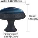 4 Pack Navy Blue Kitchen Cabinet Knobs Round Drawer Pulls Black Dresser Cupboard Door Handles