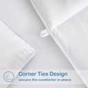EASELAND Full Size Down Alternative Comforter - Quilted Duvet Insert for All Seasons, Soft Lightweight with Corner Tabs, Summer Winter Warm Bedding, White 8286 Inches