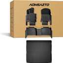 Floor Mats and Cargo Liner Compatible with 2020-2026 Mercedes Benz GLE 350 GLE 450 AMG GLE 53/43 / 63 S (5 Seats, Not for Coupe) : AOMSAZTO Custom Fit All Weather Car Mat Trunk Liner - 1st & 2nd Row