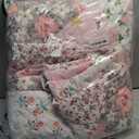 Whale Flotilla Patchwork Quilts Queen Size, Extra Soft Boho Floral Bedspreads for Bed Reversible Lightweight Full Queen Quilt Bedding Set Printed Coverlets with 2 Pillow Shams for All Seasons, Pink