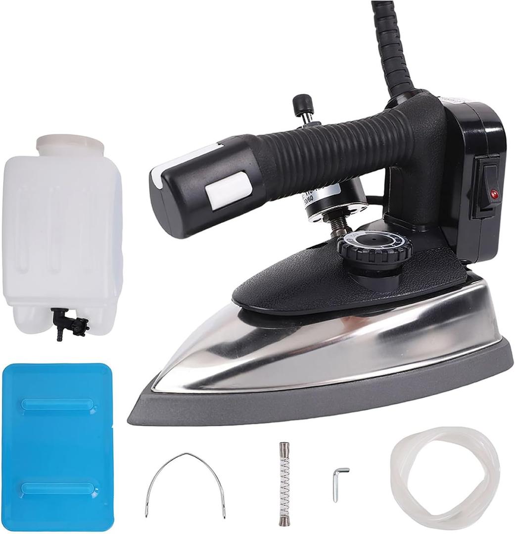 Industrial Electric Steam Iron 1200W Gravity Feed Steam Iron Temperature Adjustable with 3L Large-capacity Water Bottle Powerful Clothing Steamer for Ironing