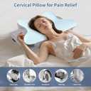 Cervical Neck Pillow - Ergonomic Side Sleeper Pillow for Pain Relief, Cooling Cervical Pillow for Sleeping, Contour Orthopedic Memory Foam Pillows for Back Stomach Sleepers