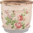 PRETYZOOM Vintage Ceramic Flower Pot - Planter for Plants, Indoor & Outdoor, Small Ceramic Pot