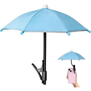 Phone Umbrella for Sun Adjustable Clip Base Mini Phone Shade, Portable Anti-Glare Sun Shield for All Smartphones, Compact Travel Accessory for Outdoor & Car Use