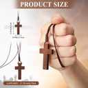 Wood Cross Necklace Bulk Chiristian Gift for Men Women Bible Verse Party Favor Wood Cross Pendant Crucifix on Cord
