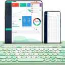 HUO JI Wireless Keyboard Multi-Device, Bluetooth and 2.4G Dual Mode for iPad, Switch to 3 Devices for Cellphone, Tablet, PC, Smart TV, MacBook iOS Android Windows, Green