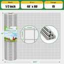 Gbekery Hardware Cloth 1/2 inch 48in x 80ft 19 Gauge, Hot-dip Galvanized After Welding Chicken Wire Fence Roll Garden Plant Welded Metal Wire Fencing Roll, Rabbit Cages Snake Fence