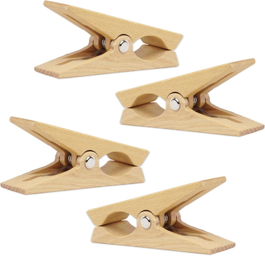 Tuuli Wooden Pegs Large Wooden Pegs Beach Towel Clip Clothes Pegs for Beach Towel Beach Lounger Yacht Pram Laundry Accessories - 2