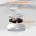 TOOWELL Motion Sensor Ceiling Light Battery Operated Indoor/Outdoor LED Ceiling Lights for Closet Hallway Pantry Laundry Stairs Garage Bathroom Shower Porch Shed Wall 400LM Motion Activated Light