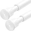 2 Pack Tension Rods for Windows 28 to 48 inch, Adjustable Curtain Rods No Drilling Spring Rods Extendable Pressure DIY Tension Rod for Window Closet Kitchen, White
