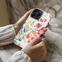 Goodon for iPhone 15 Pro Case, Cute Preppy Floral, MagSafe Compatible