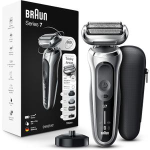 Braun Series 7 7032cs Flex Electric Razor for Men, Wet & Dry, Electric Razor, Rechargeable, Cordless Foil Shaver with Beard Trimmer and Charging Stand, Silver (11 Piece Set)