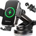 CHGeek Wireless Car Charger with Phone Holder Mount, 15W Fast Charging Auto Clamping Phone Holders for You Car Windshield Dashboard Air Vent Accessories for iPhone, Samsung Galaxy, Google, etc