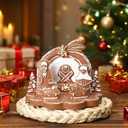 Gingerbread Themed Nativity Scene Gingerbread Christmas Table Decorations Figurines 3.54 x 3.54 x 6.3 Inches Resin Xmas Holy Family Centerpieces Religious Gift for Holiday Party Supplies