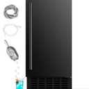 Under Counter Ice Machine, Ice Maker Machine 66 Lb/Day, Built-in Freestanding Nugget Ice Maker with 2-Drawer Ice Baskets, Auto-Cleaning & 24H Timer, Idea for Home Use (Black)