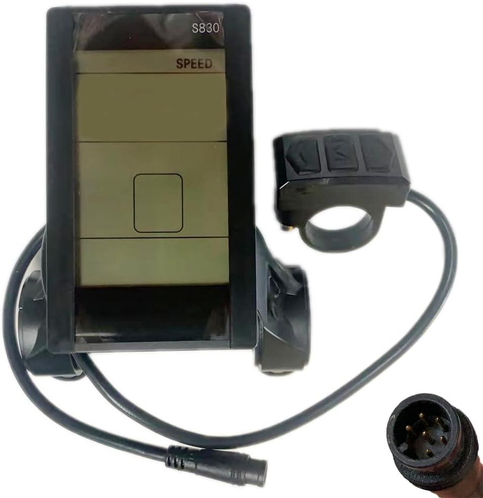 Electric Bike LCD Display Control Panel with Waterproof 6 Pin Male Connector S830 Ebike Conversion Kit 36V USB Bike Speed Meter with Waterproof Connector