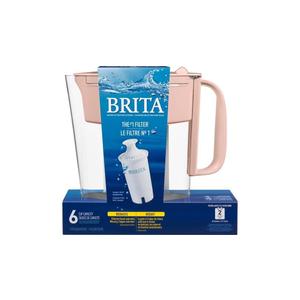 Water Filter Pitcher 6-Cup Capacity, BPA-Free, Replaces 1,800 Plastic Water Bottles a Year, Lasts Two Months, Includes 1 Filter, Small - Pink