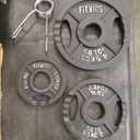 Fitvids Olympic 2-Inch Cast Iron Plate Weight Plate for Strength Training and Weightlifting, Two Hole Style, 35LB Set