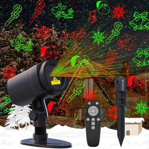Laser Christmas Projector Lights Outdoor, Waterproof with Remote, Multiple Classic Christmas Patterns for Garden Outdoor, Indoor Home Party Christmas Dcor Christmas Gift
