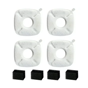 Cat/Pet Water Fountain Filters, 8 Pieces Set Pack of 4 Replacement Filter Fit for 81oz/2.4L, 3 Filtration System with 4 Pre-Filter Sponges