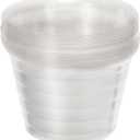 MECCANIXITY Plant Pot Saucer 4.3 Inch Plastic Round Flower Drip Tray for Indoor Outdoor, Clear Pack of 20