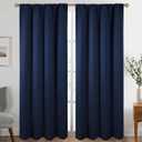 Diraysid Navy Blue Blackout Curtains for Bedroom and Living Room Thermal Insulated Room Darkening Curtains Drapes, 52 x 108, 2 Panels
