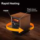 Infrared Heater for Large Room 1500W Space Heater with Remote Adjustable Thermostat Overheat Protection Electric Heater for Indoor Use