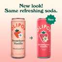 OLIPOP Prebiotic Soda Pop, Strawberry Vanilla, Pantry Pack Packed with Prebiotics, Fiber, and Botanicals, Gluten Free, GMO Free, 12oz Skinny (12-Cans) BBD: 09-15-27