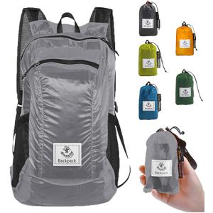 4Monster Hiking Daypack,Water Resistant Lightweight Packable Backpack for Travel Camping Outdoor (24L, Silver)