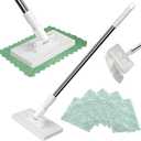 Mini Mop with 5 Magic Cleaning Cloths, 360 Rotating Lazy Mop for Quick Wet & Dry Floor Cleaning, Whole House Lightweight Swob Set