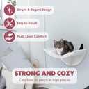 Trixie Lorena Cat Wall Mount Furniture - Elevated Cat Bed with Removable Pad, Raised Climbing Bed - White