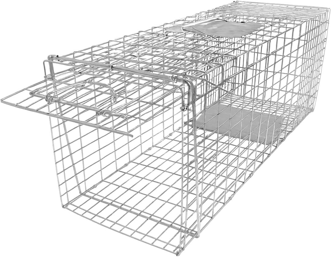 37" Live Animal Cage Trap, Heavy Duty Folding Raccoon Traps, Humane Cat Trap for Stray Cats, Raccoons, Squirrel, Skunk, Mole, Groundhog, Armadillo, Rabbit 37" Live Animal Cage Trap, Heavy Duty Folding Raccoon Traps, Humane Cat Trap for Stray Cats, Raccoons, Squirrel, Skunk, Mole, Groundhog, Armadillo, Rabbit