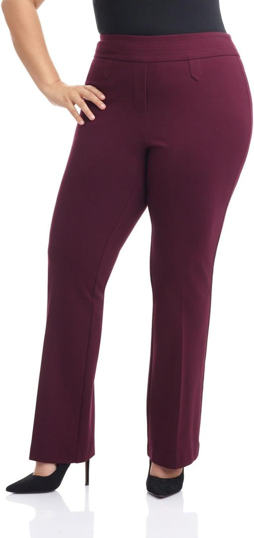 Rekucci Curvy Woman Secret Figure Knit Bootcut Plus Size Pant w/Tummy Control, 24W