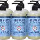 MRS. MEYER'S CLEAN DAY Hand Soap, Made with Essential Oils, Rain Water, 12.5 fl. oz - Pack of 6