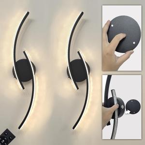 Peel and Stick Rechargeable Wall Sconces with Crystal Light Effect Set of 2, 23.5 Inch
