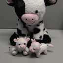 Sumind 5 Pcs Cow Stuffed Animal Set 13.78 Inch Mommy Cow Plush Toy with 4 Babies Cute Calf in Her Tummy Large Highland Stuffed Animals for Toddlers Girls Boys Birthday(LED)