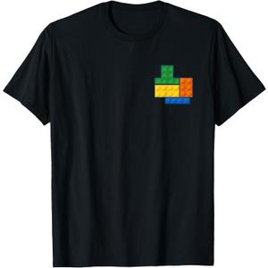 Building Blocks Pocket Master Builder Gamer Men Women Kids T-Shirt (Small, Black)