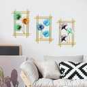 dreamskip 3 Pcs Gold Metal Wall Decor Wall Art, Modern Metal Leaf Wall Sculpture for Living Room, Bedroom, Dining Room, Patio, Home Decoration, Gifts for Women, Moms, Grandmas