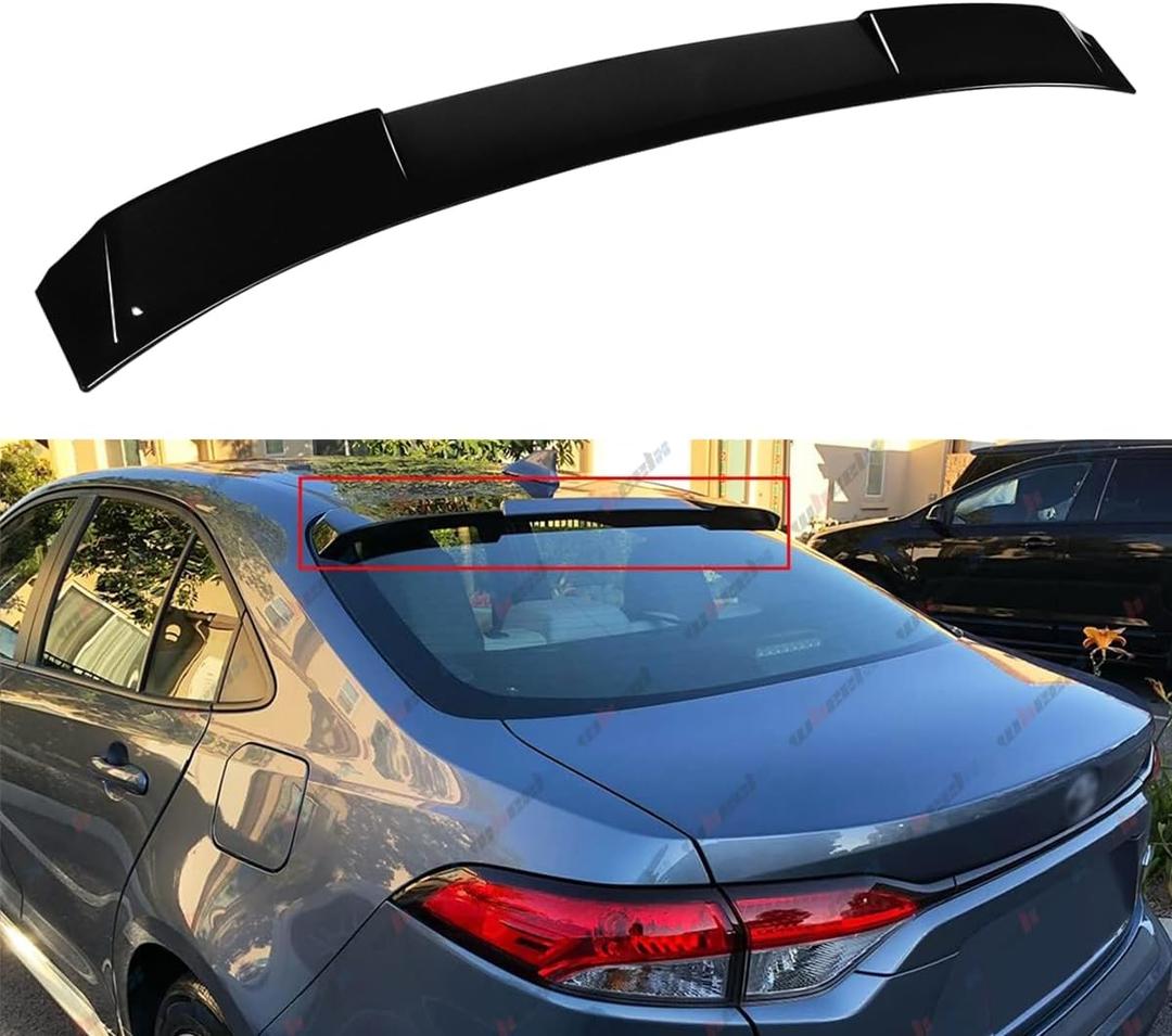 Roof Spoiler Compatible with 2020-2026 Toyota Corolla L LE SE XLE XSE Hybrid LE, Rear Window Wing Fit for 4-Door Sedan (Gloss Black)