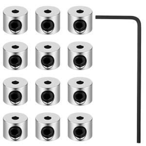 12pcs Shaft Collars, 5.05mm Bore Shaft Collars Screw Style 10mm OD, 5mm Width Screw Collars with Handle Landing Gear Collar Wheel Stopper for Automotive Industrial Use