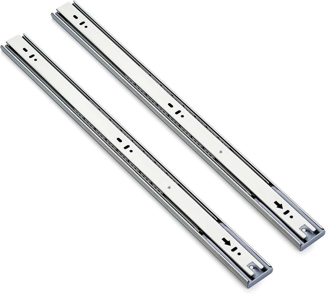 Ravinte 10 Pairs 20 Pack Full Extension Ball Bearing Mount Drawer Slides Soft Close 22 Inch Drawer Slides Silver Rails Track