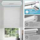 Boolegon No Drill No Tools Cellular Shades Top Down Bottom Up Honeycomb Blinds Blackout Cordless Window Blinds Easy to Install Cellular Shade for Windows,Blackout-White,31.5" W x 48" H