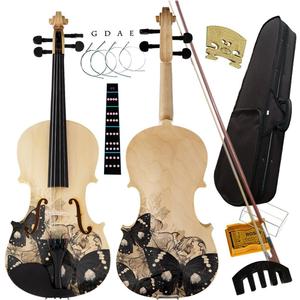 Aliyes Distinctive Artistic Violin Set Designed for Beginners/Students/adults with Hard Case,Bow,Extra Strings (4/4/Full-size)