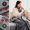JKMAX Heated Electric Blanket Full Size - 72"x84" Flannel Heating Blanket with 10 Heating Levels & 5 Time Settings Over-Heat Protection, Winter Warmer for Adults with ETL CertificationGrey