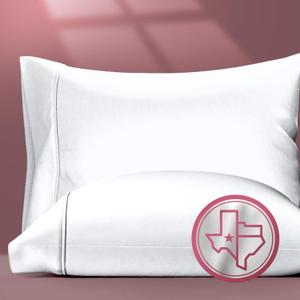 TEXAS LINEN CO. 100% Egyptian Cotton Standard/Queen Size Pillow Cases Set of 2-800 Thread Count Pillow Cover - Soft, Cooling Bright White Pillowcases Set of 2 for Standard/Queen Pillows