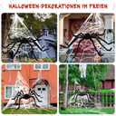 3 x Halloween Decorations Big Giant Spider 4.9 Ft Black Soft Hairy Scary Spider Fake Large Pops for Halloween Outdoor Yard Party