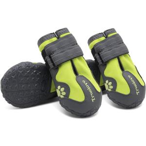 Truelove Dog Boots,Waterproof Pet Shoes with Reflective Straps for Paw Protectors Small Medium Large Dog Summer Winter Snow Outdoor Walking (Size 7: 3.54"x2.76" (L*W) (Pack of 4), Black)